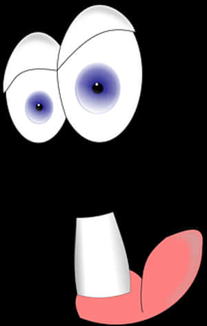 Cartoon Eyesand Tongue Graphic PNG image with transparent background