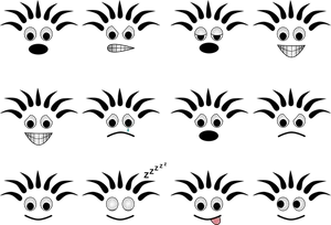 Cartoon Face Expressions Vector PNG Image