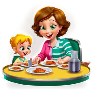 Cartoon Family Dinner Png 06282024 PNG Image