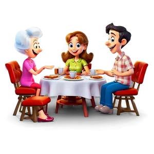 Cartoon Family Dinner Png Ewy PNG Image