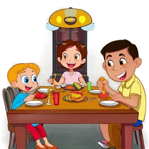 Cartoon Family Dinner Png Nry69 PNG Image