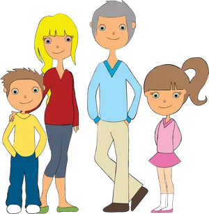 Cartoon Family Illustration PNG Image