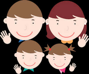 Cartoon Family Portrait PNG image with transparent background