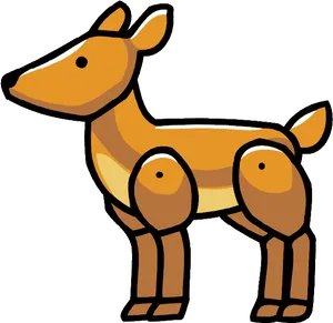 Cartoon Fawn Illustration PNG Image