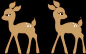 Cartoon Fawn Twins PNG image with transparent background