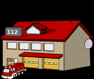 Cartoon Fire Station112 PNG with transparent background