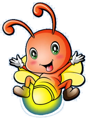 Cartoon Firefly Glowing PNG Image