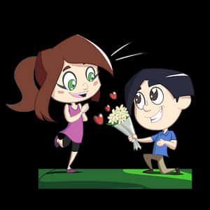 Cartoon Flower Gift Romance PNG image with transparent background