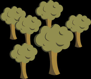 Cartoon Forest Vector Illustration PNG image with transparent background