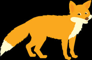Cartoon Fox Standing Profile PNG image with transparent background