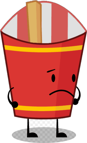 Cartoon French Fries Character PNG image with transparent background