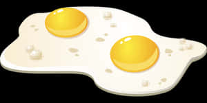 Cartoon Fried Eggs Illustration PNG with transparent background