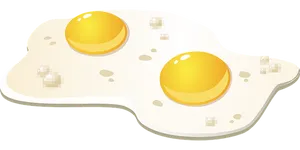 Cartoon Fried Eggs Illustration PNG Image