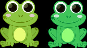 Cartoon Frogs Sideby Side PNG image with transparent background