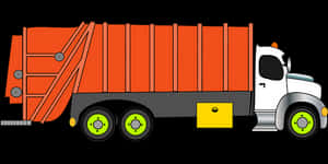 Cartoon Garbage Truck Illustration PNG with transparent background