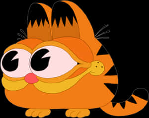 Cartoon Garfield Sitting PNG image with transparent background