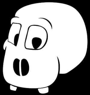 Cartoon Ghost Character Blackand White PNG with transparent background