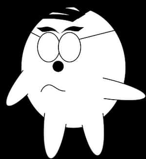 Cartoon Ghost Expression Blackand White PNG image with transparent background