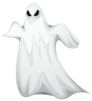 Cartoon Ghost Floating PNG image with transparent background