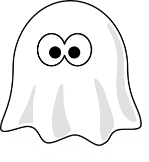 Black And White Ghost Svg Clip Arts - Cartoon Ghost, HD Png Download PNG