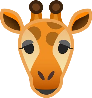 Cartoon Giraffe Face Graphic PNG Image