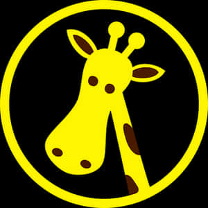 Cartoon Giraffe Icon Yellow Background PNG image with transparent background