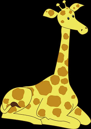 Cartoon Giraffe Resting PNG image with transparent background