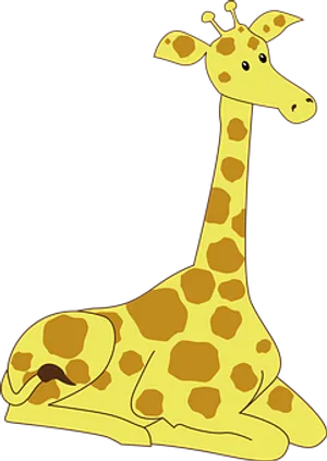 Cartoon Giraffe Resting PNG Image