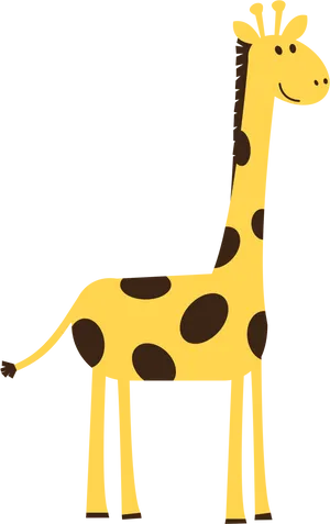 Cartoon Giraffe Standing PNG Image