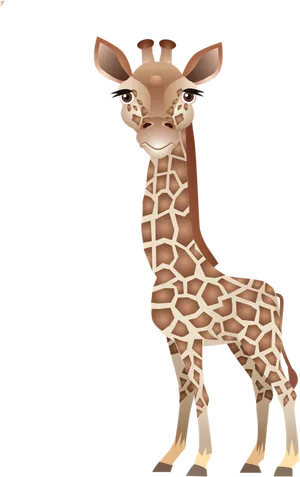 Cartoon Giraffe Standing PNG Image