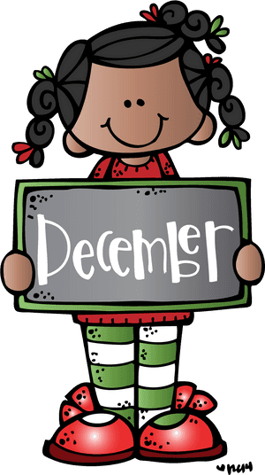 Cartoon Girl Holding December Sign PNG image with transparent background