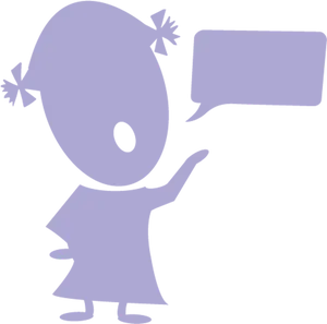 Cartoon Girl Speech Bubble PNG Image