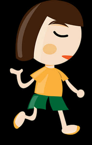 Cartoon Girl Walking PNG image with transparent background