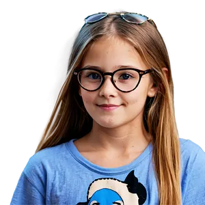 Cartoon Girl With Glasses Png Apn4 PNG Image