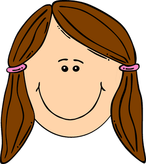 Girl, Brown, Hair, Ponytail, Happy, Smiling - Sad Face Girl Cartoon, HD Png Download PNG