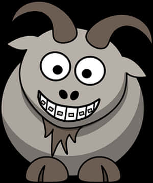 Cartoon Goat Character Smiling PNG image with transparent background