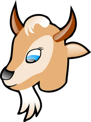 Cartoon Goat Head Graphic PNG Image