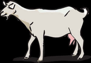 Cartoon Goat Illustration PNG image with transparent background
