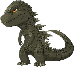 Cartoon Godzilla Standing PNG Image