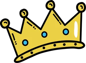 Cartoon Golden Crown Transparent Background PNG Image