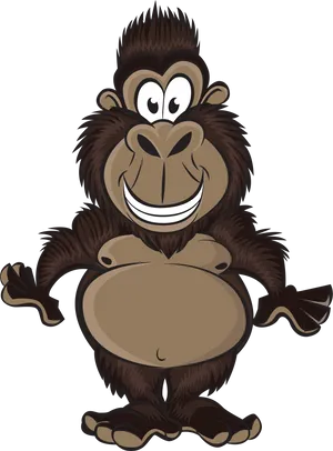 Cartoon Gorilla Smiling.png PNG Image