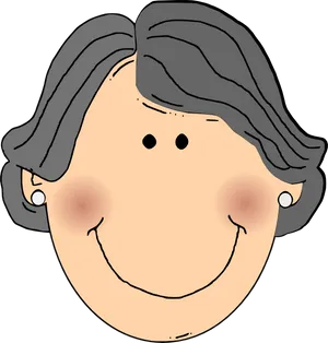 Cartoon Grandmother Face PNG Image