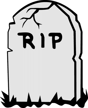 Cartoon Gravestone R I P PNG image with transparent background