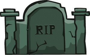 Cartoon Gravestone R I P PNG image with transparent background