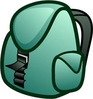 Cartoon Green Backpack Graphic PNG Image