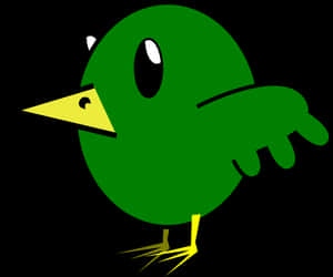 Cartoon Green Bird Vector PNG image with transparent background