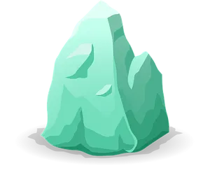 Cartoon Green Crystal Rock PNG Image