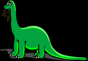 Cartoon Green Dinosaur Sneezing PNG image with transparent background