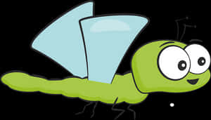 Cartoon Green Flying Insect PNG image with transparent background