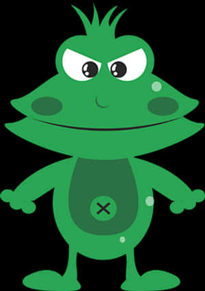 Cartoon Green Frog Character PNG image with transparent background